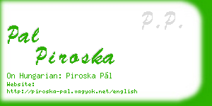 pal piroska business card